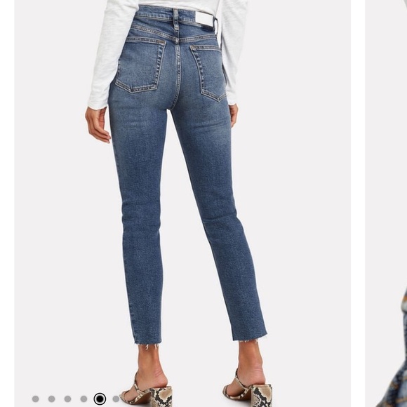 RE/DONE High-Rise Ankle Crop Jeans Dusk Destroy Size 30 - Picture 5 of 16